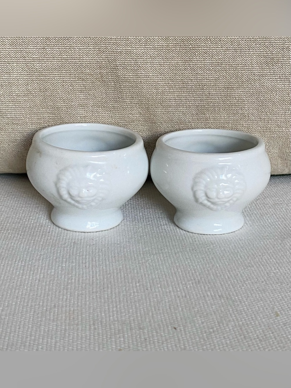 VTG Siaki Mini Lion Head Tasting Condiment Bowls Salt Cellars Set of 2 2”